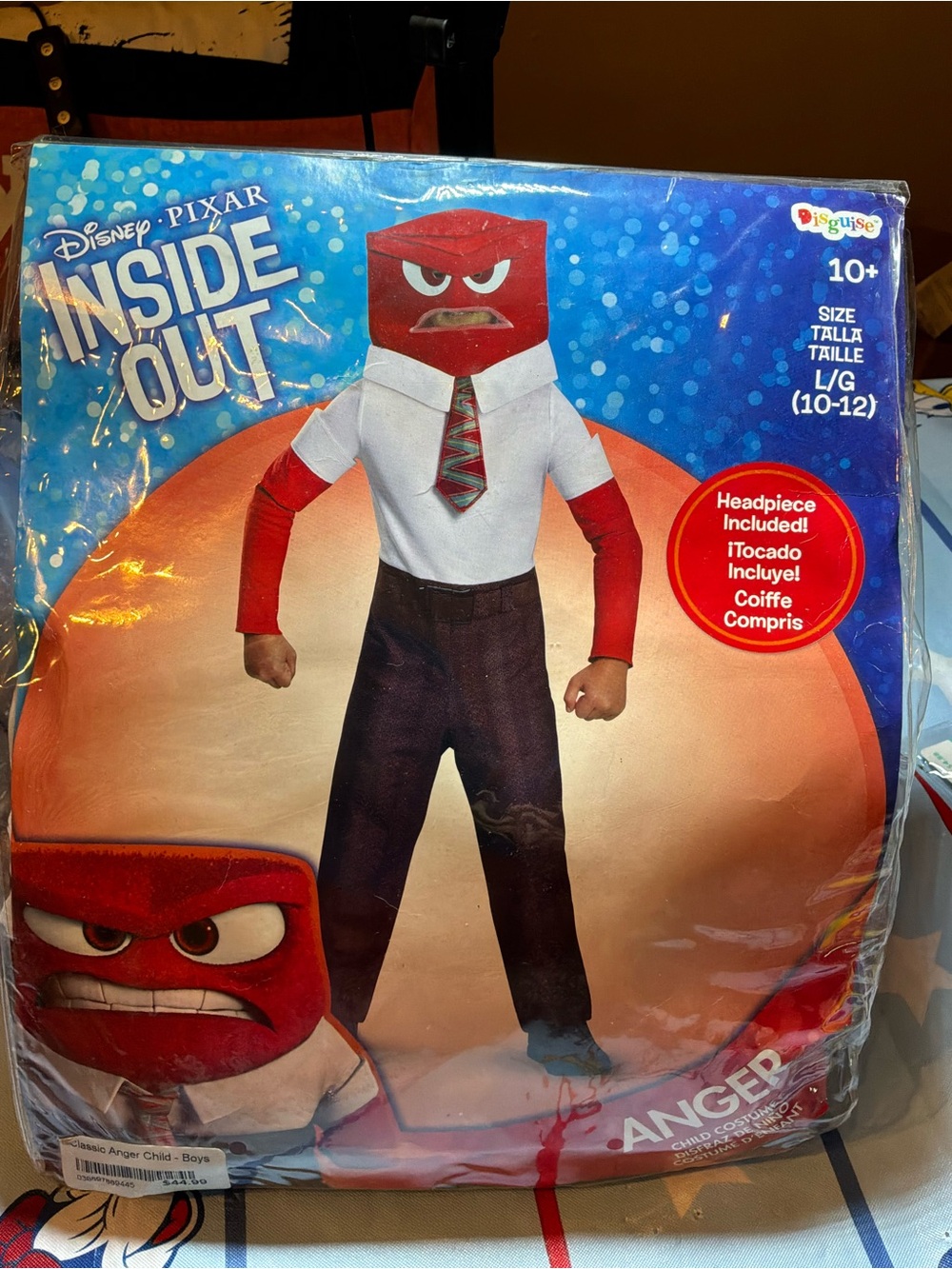 Disney pixar inside out Anger child costume size large 10/12